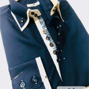 Camisa Azul Oscuro con Blanco 06